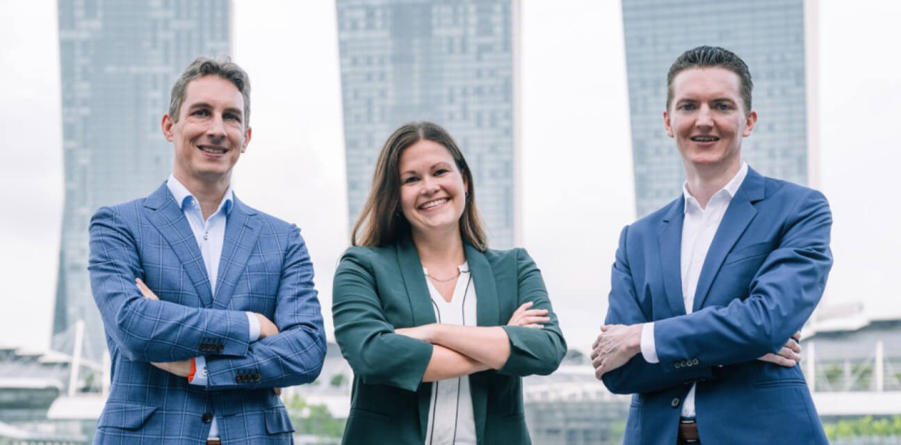 The DZ BANK German Desk at the Singapore branch: Martin Wehling, Julia Scheunert and Georg Wagner